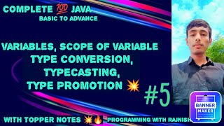 variables scope of variable type conversion casting promotion java [upl. by Gershon]