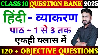 Class 10th Hindi Vyakaran Objective 2025।।Hindi Vyakaran Class 10th Objective Question 2025 grammar [upl. by Naaitsirhc]