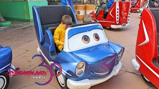 Cars Quatre Roues Rallye Cars Race Rally On Ride at Disneyland Paris Feb 2022 4K [upl. by Benn986]