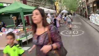 Saturday bazaar in Sabadell Spainentertainment shopping spaintourism [upl. by Crespi]