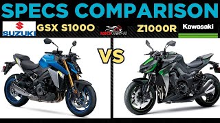 2022 Suzuki GSX S1000 vs 2021 Kawasaki Z1000R  Sound amp Specs Comparison [upl. by Maltzman]