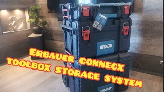 Erbauer connecx toolbox storage system unboxing [upl. by Elocaj]