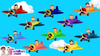 10 little Airplanes  Aeroplanes Children Rhymes  Kids Songs  Count to 10 [upl. by Sorilda]