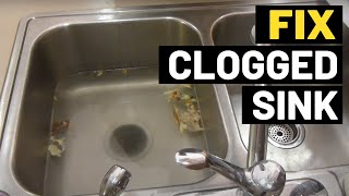 How to Fix Clogged Kitchen Sink That Wont Drain [upl. by Laeahcim537]