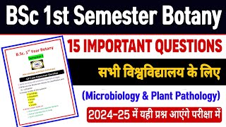 Bsc 1st semester botany Most important questions 202425Botany important question bsc Semester 1 [upl. by Analram674]