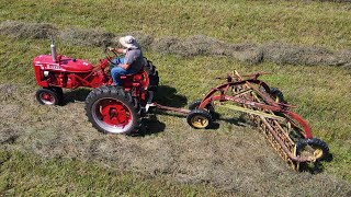 Raking Baling and Loading the Last Hay of the Year [upl. by Jelena]