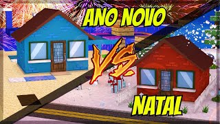 CASA DE ANO NOVO VS CASA DE NATAL NO MINECRAFT [upl. by Ettenirt553]