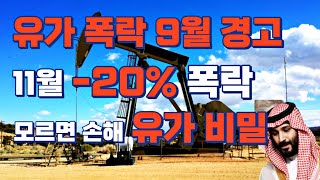 유가하락 9월 경고 11월 20 폭락 모르면 손해 유가 비밀 [upl. by Bahner]