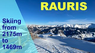 RAURIS Austria  Skiing from 2175m to 1469m  January 1st 2022 [upl. by Enitsrik]