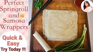 Homemade Spring Roll WrappersSkins recipe Spring Roll Sheets For Your Snacks स्प्रिंग रॉंल रैपर्स [upl. by Novar]