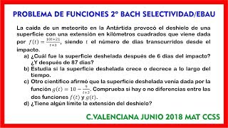 Problema de Optimización de Funciones 2º BACH CCSS SELECTIVIDAD EBAU 01 [upl. by Goober]