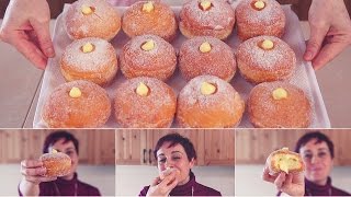 BOMBOLONI ALLA CREMA Ricetta Facile  Custard Filled Donuts Easy recipe [upl. by Ainud21]