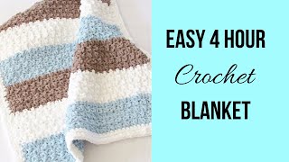 4 Hour Crochet Blanket Beginner Friendly [upl. by Carol-Jean]