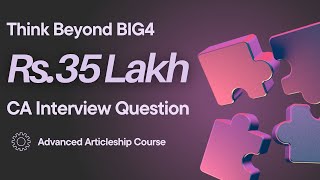 Rs 35 Lakh Package  CA Interview Question  Private Equity Fund [upl. by Fredel]