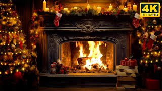 🔥 Christmas Fireplace 4K 12 HOURS Fireplace with Crackling Fire Sounds No Music [upl. by Files]