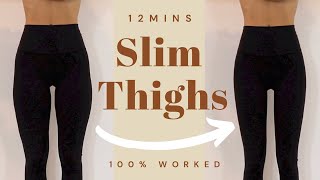 12min Slim Thighs Workout  100 Toned INNER amp OUTER thigh [upl. by Tnilf]