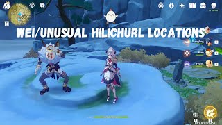 11 Confirmed WeiUnusual Hilichurl Locations  Genshin Impact [upl. by Anaihk374]