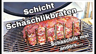 Schicht Schaschlikbraten  Schaschlik mal anders vom SOGAMBO Keramikgrill [upl. by Judye434]