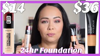 Dupe  Smashbox Studio Skin 24 hr vs LOreal Infallible Fresh Wear 24 hr [upl. by Nanor]