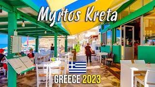 Myrtos Crete walking tour 4k Kreta Greece 2023 [upl. by Ynnattirb865]