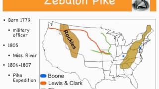 USA Test Prep Social Studies  Famous US Explorers  Daniel Boone  Lewis amp Clark  Zebulon Pike [upl. by Nairot]