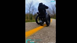 1st wheelie on the dualtron thunder 3  fastest wheelchair 🦽💨 [upl. by Lexa411]