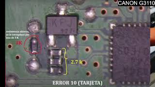 CANON G3110 ERROR 0 CUBIERTA ABIERTA ERROR 10 TARJETA ERROR E03ATASCO DE PAPEL CORREGIDO [upl. by Karee]