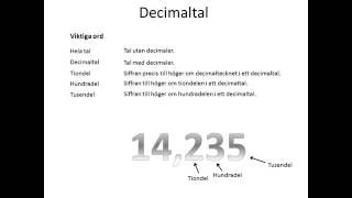 Decimaltal [upl. by Atiuqcir]