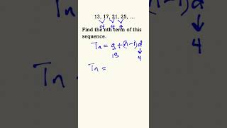 Find the nth term of an Arithmetic  Sequence Progression  AP maths algebra sequence shorts [upl. by Tedie]