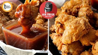 Extra Crispy Chicken Wings in Air Fryer Recipe By Food Fusion [upl. by Nyrret]