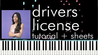 Olivia Rodrigo  drivers license  Piano Tutorial  How to Play [upl. by Lleynod]