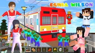 Yuta Mio Naik Kereta Api Minecraft Dikejar Zombie 🧟😱 Yuta Mio Steve Vs Zombie [upl. by Alrahs383]