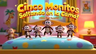 🙈 Cinco Monitos Saltando en la Cama 🙈  Canción Infantil Clásica cincomonitos cancionesinfantiles [upl. by Terr]