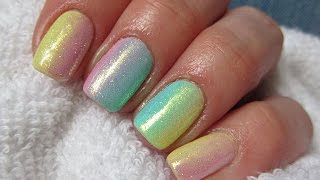 Pastel ombre mermaid effect nails  Efekt syrenki Indigo  Jak zrobić efekt syrenki  Basevehei [upl. by Marne569]