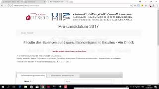 Comment faire la précandidature aux master et master spécialisé FSJES AIN CHOCK CASA 20172018 [upl. by Rufe]