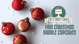 Christmas mini cupcake bauble decorations How To Cake Tutorial [upl. by Ayam]