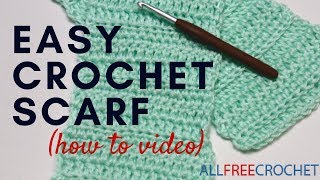 Basic Beginner Crochet Scarf [upl. by Elyod]