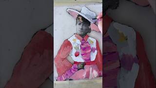 Making Lydia with a Gel Plate and a CollageCollagraph shorts arttutorial gelliplateprinting [upl. by Cookie]