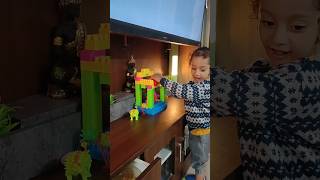 building a dinosaur house with blocks building dianosaur house blocks toys cutebaby playing [upl. by Furiya]