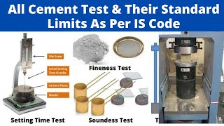 All Cement Test and Their Standard Limit  Consistency  Initial Final Setting Time  Fineness Test [upl. by Eitsyrhc]