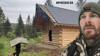 Log Cabin Build on OffGrid Homestead EP25 Insulation  Floor [upl. by Ayrad]