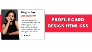 Profile Card Design with html and css  Profile UI Card Design with Flexbox [upl. by Rutherfurd]