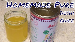 Homemade Pure Deshi Ghee  Clarified butter at home [upl. by Nnylhtak]