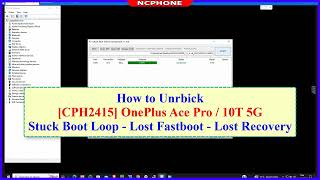 How to Unbrick OnePlus Ace ProOnePlus 10T 5G CPH2415 Stuck Boot Loop  Lost Fastboot Lost Recovery [upl. by Dorion]