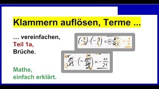 Klammern auflösen Terme vereinfachen auch Rationale Zahlen Teil 1a [upl. by Ecilayram320]