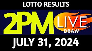 Lotto Result Today 200 pm draw July 31 2024 Wednesday PCSO LIVE [upl. by Auqkinahs]