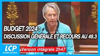 Budget 2024  discussion générale et recours au 493  18102023 [upl. by Itsirk735]