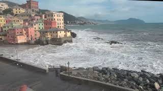 Genova mareggiata di libeccio a Boccadasse e Corso Italia [upl. by Beverley]