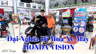 Đại Nghĩa Đi Mua Xe Máy Honda Vision Bản Sport Màu Đen Nhám Để Mang Đi Học Ở Hà Nội  MN Toys [upl. by Marilyn]