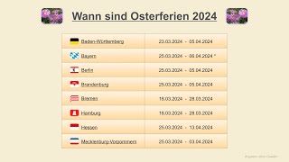 Wann sind Osterferien 2024 [upl. by Eibloc]